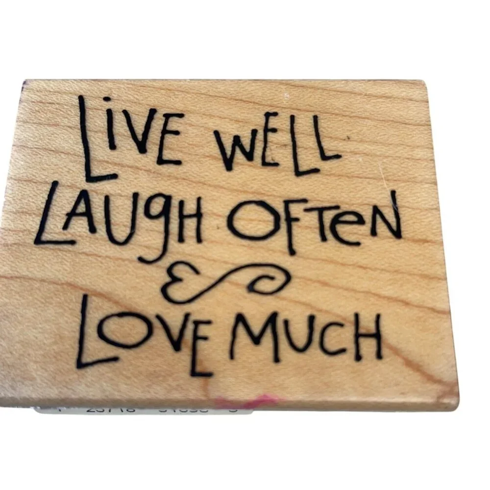 Set Of‎ 3 Mounted Rubber Stamps Live Laugh Love Friendship Sentiments Crafting